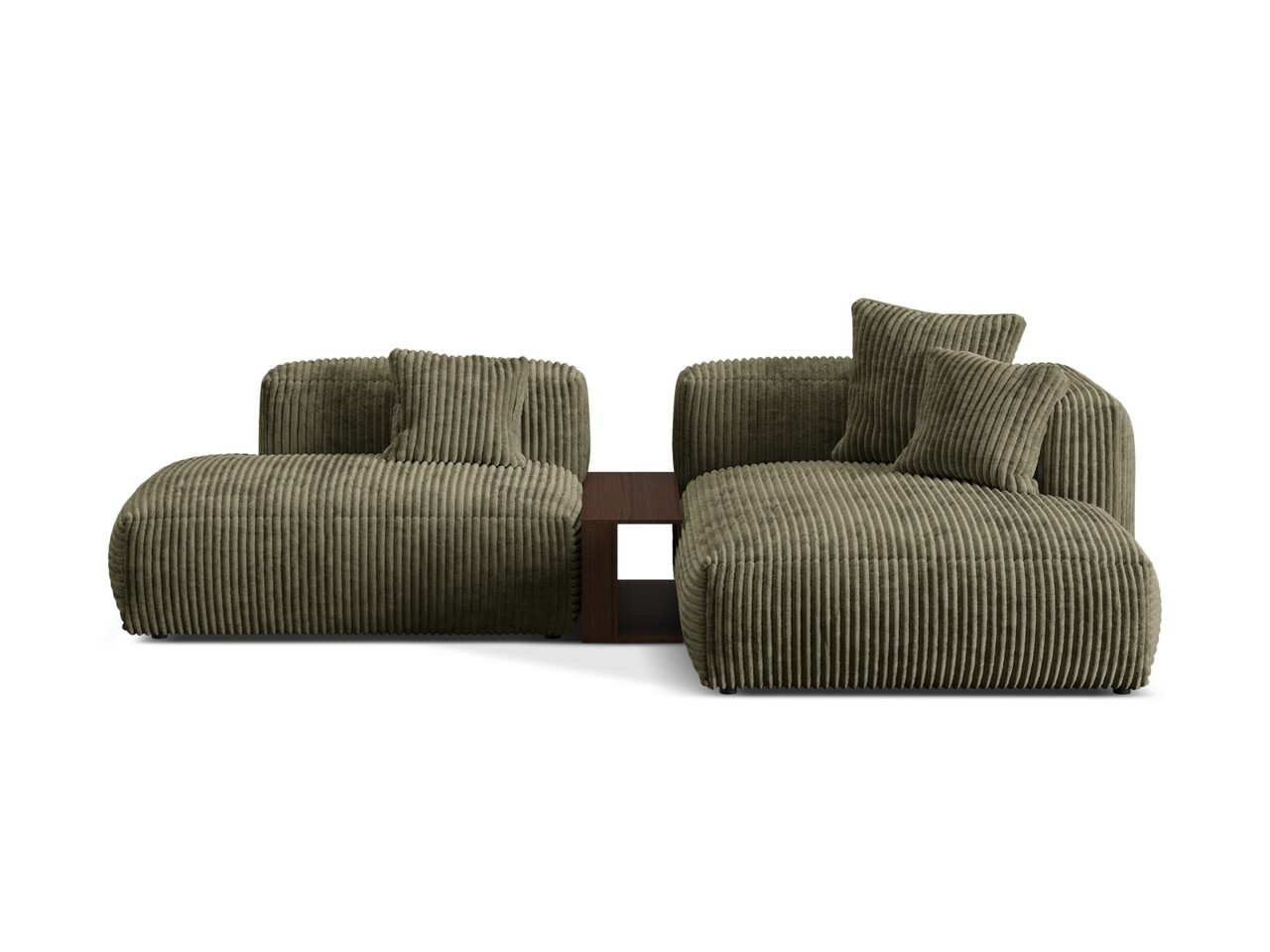 Coltar modular dreapta 2 locuri, Martina-212, Micadoni Home, 285x176x75 cm, velur, verde muschi Colțare